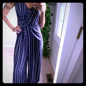 Soprano blue and white striped jumpsuit